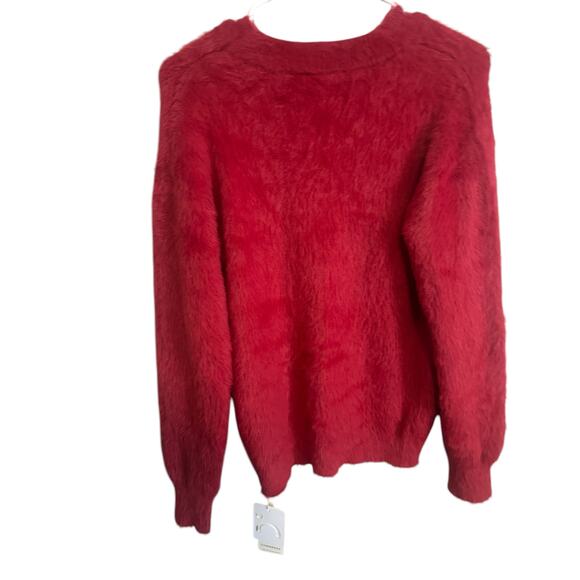 Commense Women's Medium Bright Red Long Sleeve Crew Neck Soft Sweater - Picture 6 of 10